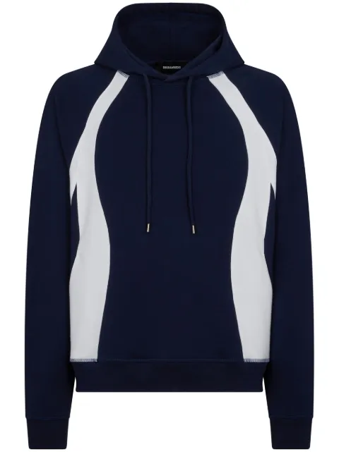 DSQUARED2 panelled logo-print hoodie Blue S71GU0644S25551
