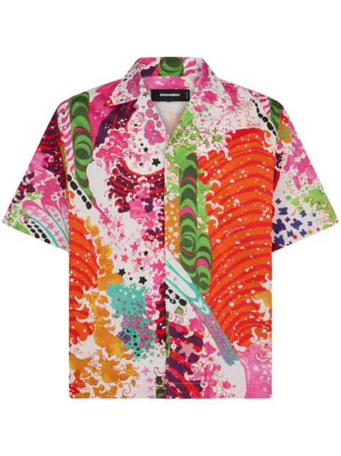 DSQUARED2 graphic-print short-sleeve shirt Multicolour S71DM0709D35029