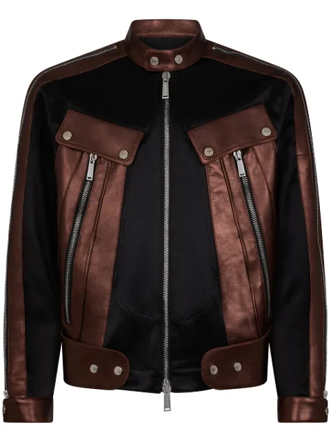 DSQUARED2 metallic panelled bomber jacket Brown S71AN0518S78101