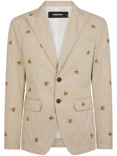 DSQUARED2 banana-print blazer Neutrals S71BN0934S41794