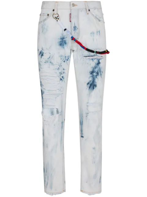 DSQUARED2 distressed straight-leg jeans Neutrals S71LB1407S30309