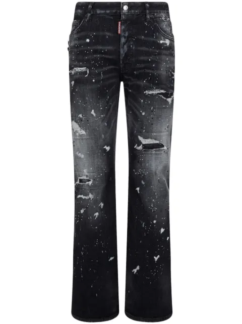 DSQUARED2 distressed straight-leg jeans Black S71LB1397S30503