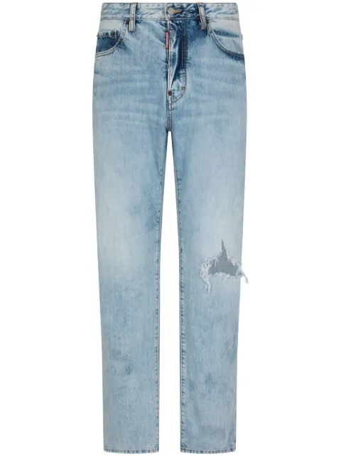 DSQUARED2 ripped straight-leg jeans Blue S71LB1386S30309