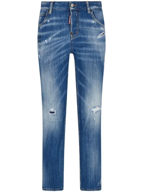 DSQUARED2 ripped straight-leg jeans Blue S75LB0873S30342