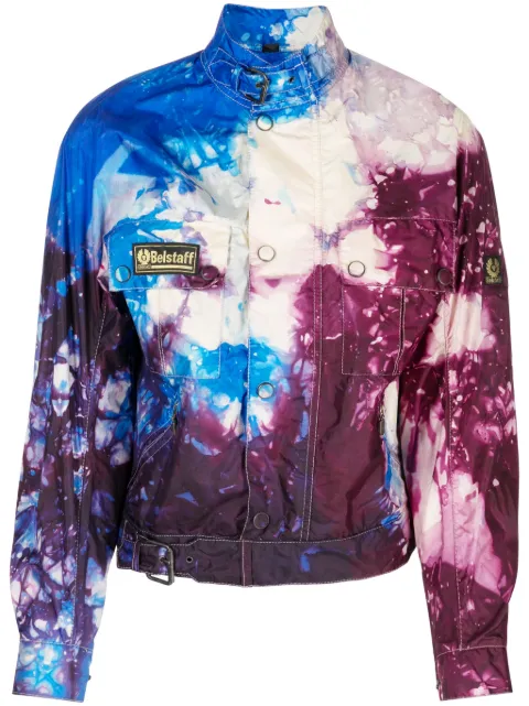 Stain Shade graphic-print patch-detail jacket Blue 114B