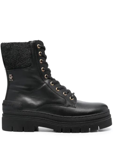 Tommy Hilfiger felted leather boots Black FW0FW07500
