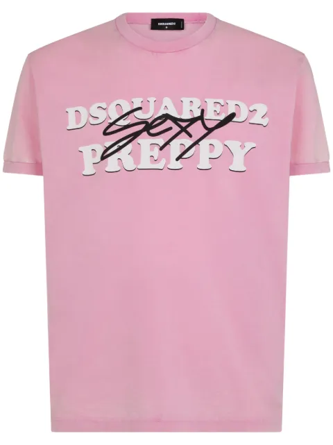 DSQUARED2 logo-print cotton T-shirt Pink S71GD1383S22427