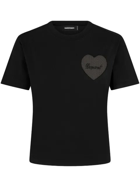DSQUARED2 logo-appliqué cotton T-shirt Black S75GD0382S24662