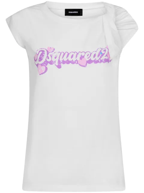 DSQUARED2 logo-print cotton T-shirt White S72GD0498S24668