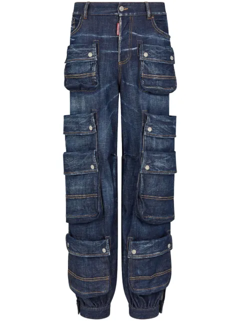 DSQUARED2 tapered cargo-pocket jeans Blue S75KB0384S30342