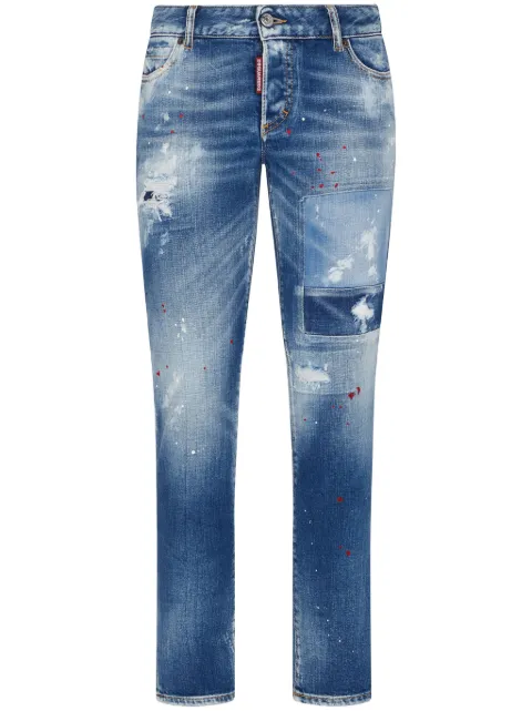 DSQUARED2 distressed slim-leg jeans Blue S75LB0898S30663