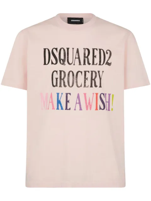 DSQUARED2 logo-print cotton T-shirt Pink S74GD1236S22427