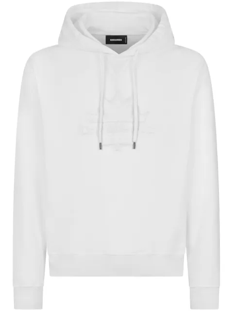 DSQUARED2 logo-appliqué cotton hoodie White S74GU0776S25551