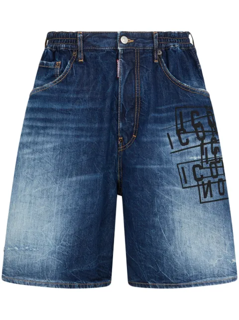 DSQUARED2 Icon logo-print denim shorts Blue S79MU0062S30309