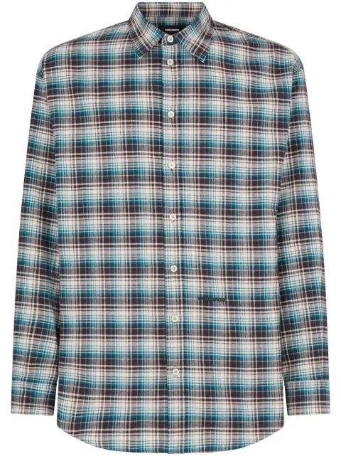 DSQUARED2 plaid-check pattern cotton shirt Black S74DM0791S54776