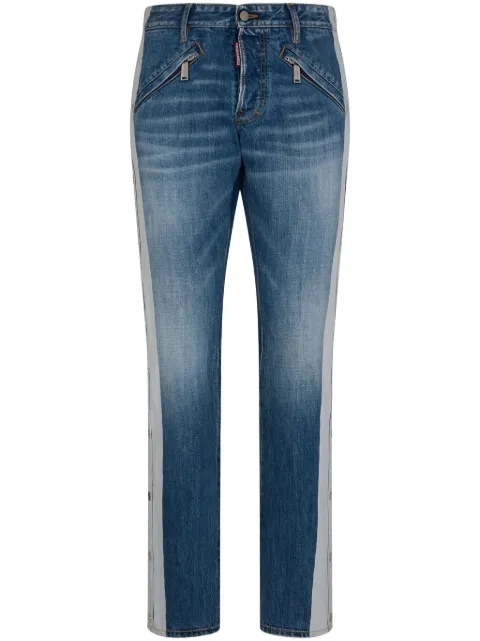 DSQUARED2 side-stripe straight-leg jeans Blue S71KB0598S30309