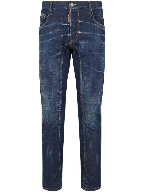 DSQUARED2 logo-appliqué straight-leg jeans Blue S74LB1487S30342