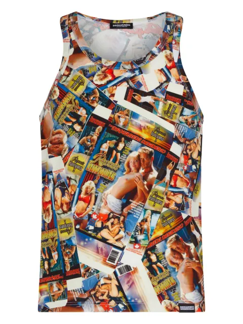 DSQUARED2 graphic-print tank top Blue D9D095320ISA01
