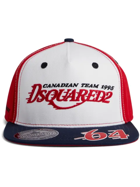 DSQUARED2 logo-embroidered cotton baseball cap Red BCM076405C00001