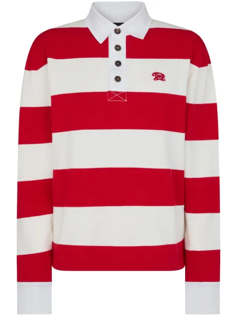 DSQUARED2 striped cotton rugby polo shirt White S72HA1198D13011