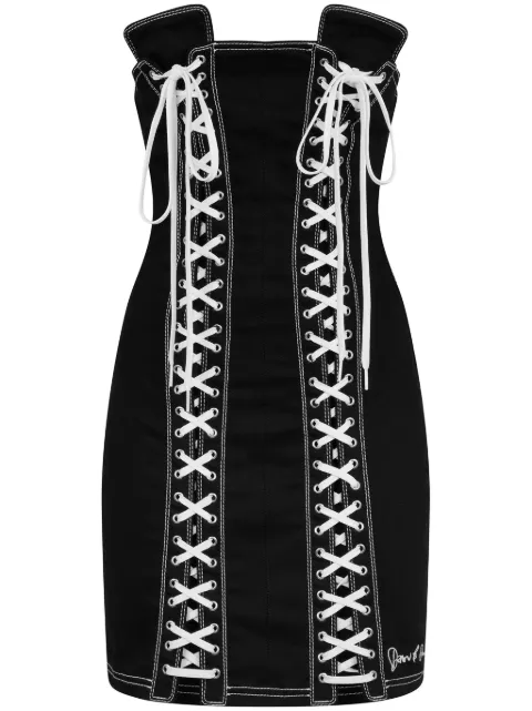 DSQUARED2 lace-up denim minidress Black S72CV0475S30564