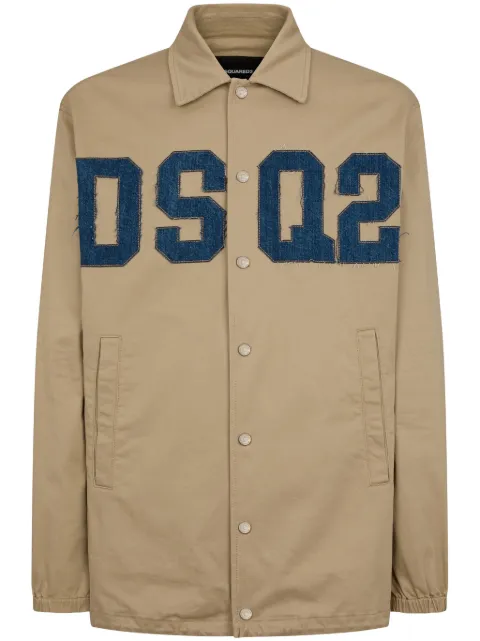DSQUARED2 logo-appliqué shirt jacket Neutrals S71AN0530S39021