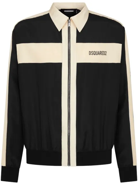 DSQUARED2 logo-print silk jacket Black S74DM0786S47223