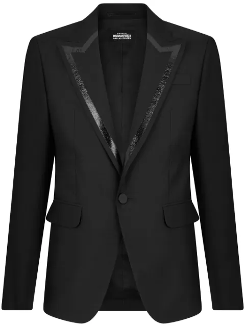 DSQUARED2 contrast-lapel single-breasted blazer Black S74BN1244S39408