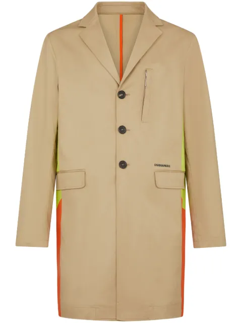 DSQUARED2 contrasting-panels single-breasted coat Neutrals S74AA0289S39021