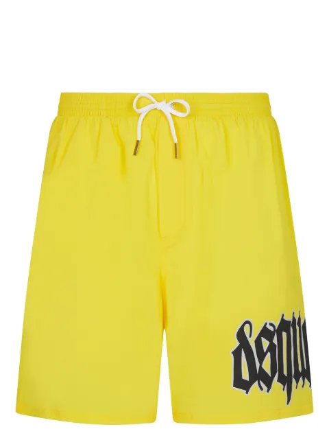 DSQUARED2 logo-print swim shorts Yellow D7BM05470ISA01