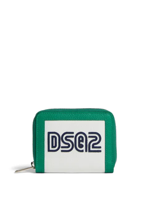 DSQUARED2 logo-embroidered leather wallet Green WAM005925100001
