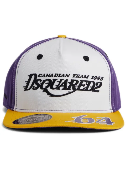 DSQUARED2 logo-embroidered colour-block cap Purple BCM076405C00001