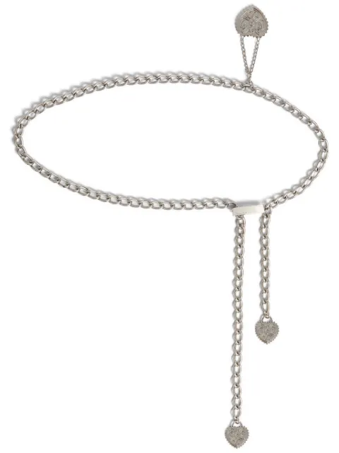 DSQUARED2 heart-pendant chain-link belt Silver BEW041137200001