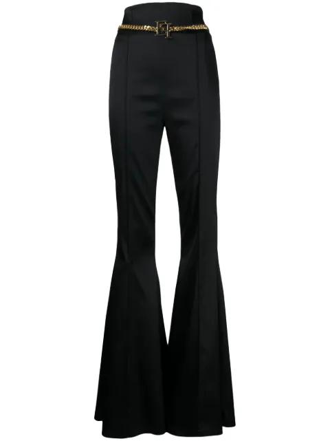 Elisabetta Franchi chain-belt flared trousers Black PA05237E2