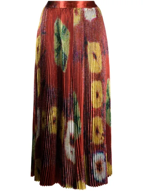 Ulla Johnson Rami high-waisted pleated skirt Red FA230306