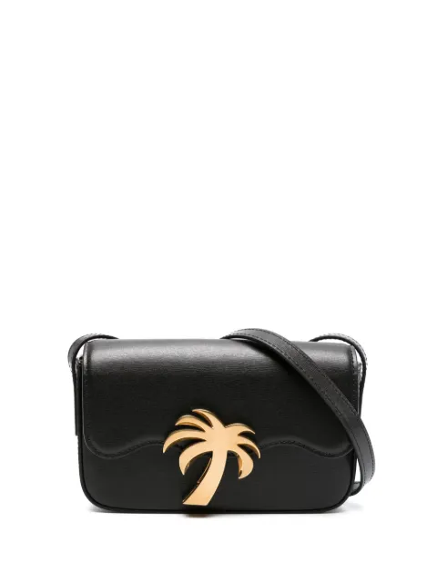Palm Angels Palm Beach leather crossbody bag Black PWNQ012F23LEA0011076