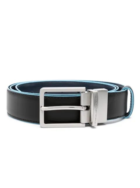 PIQUADRO logo-engraved buckle leather belt Black CU2619B2