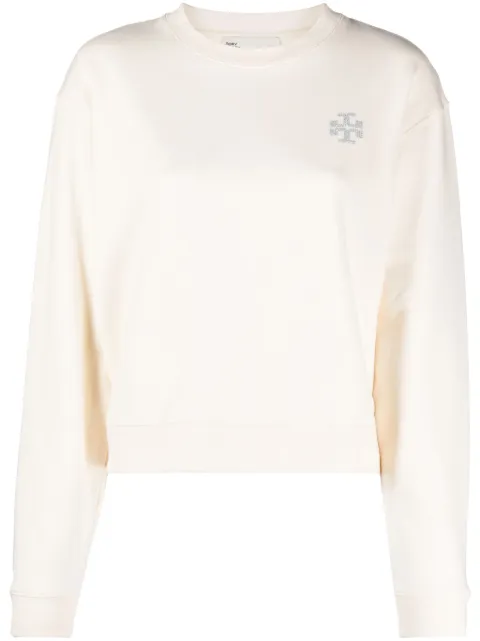 Tory Burch logo-embellished cotton sweatshirt White 153592