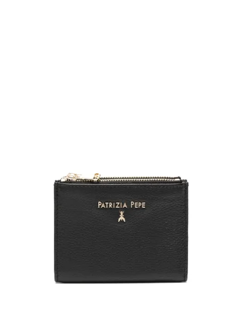 Patrizia Pepe logo-lettering leather wallet Black CQ8732L001K103