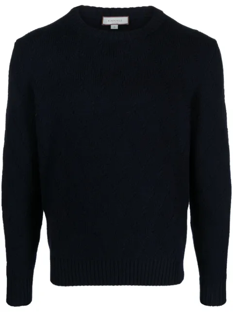 Canali crew-neck merino wool jumper Blue C0012MK01965