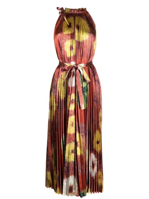 Ulla Johnson Amiko floral-print pleated dress Red FA230170