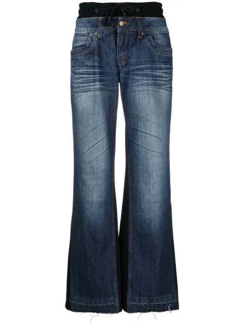 GUDU 07 layered-effect denim trousers Blue TR007