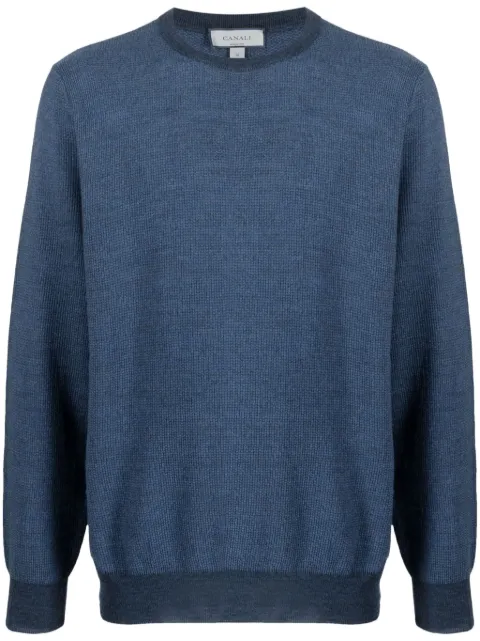 Canali fine-knit wool jumper Blue C0012MK01955