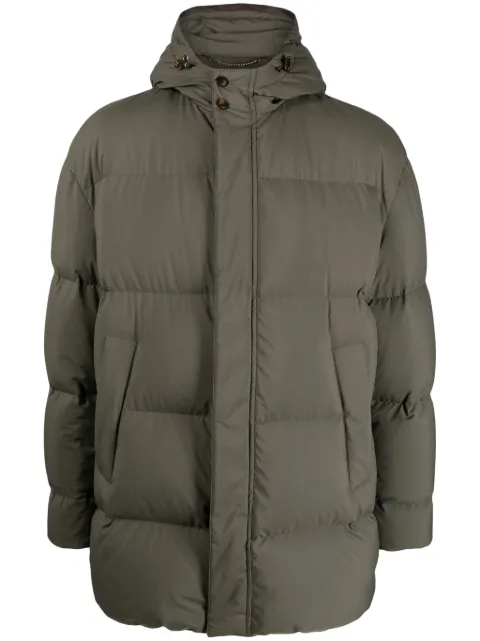 Canali hooded padded jacket Green O20361SG01767