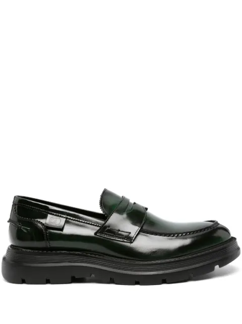 Giuliano Galiano Freddie penny-slot leather loafers Green BRYANABRASIVATO