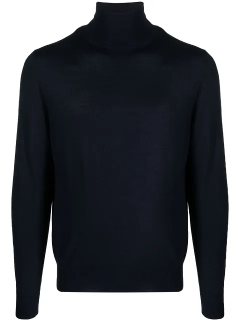 Canali fine-knit roll-neck jumper Blue C0020MX01046