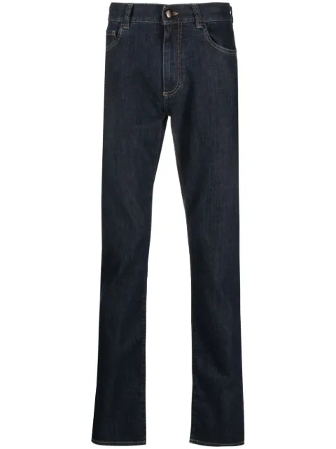 Canali low-rise straight-leg trousers Blue 91719PD00018