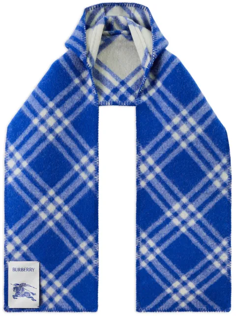 Burberry check-pattern wool scarf Blue 8075628