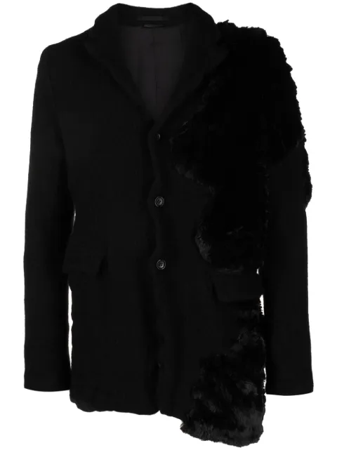 Comme des Garçons Homme Plus panelled single-breasted blazer Black PLJ027