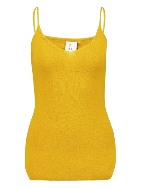 PAULA spaguetti strap knit top Yellow KALI